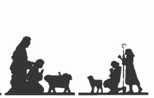 silhouette manger scene