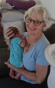 Grand Nana Ruth with second grandson, Isaac, 2 weeks old